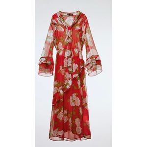 New Zara ruffled floral dress